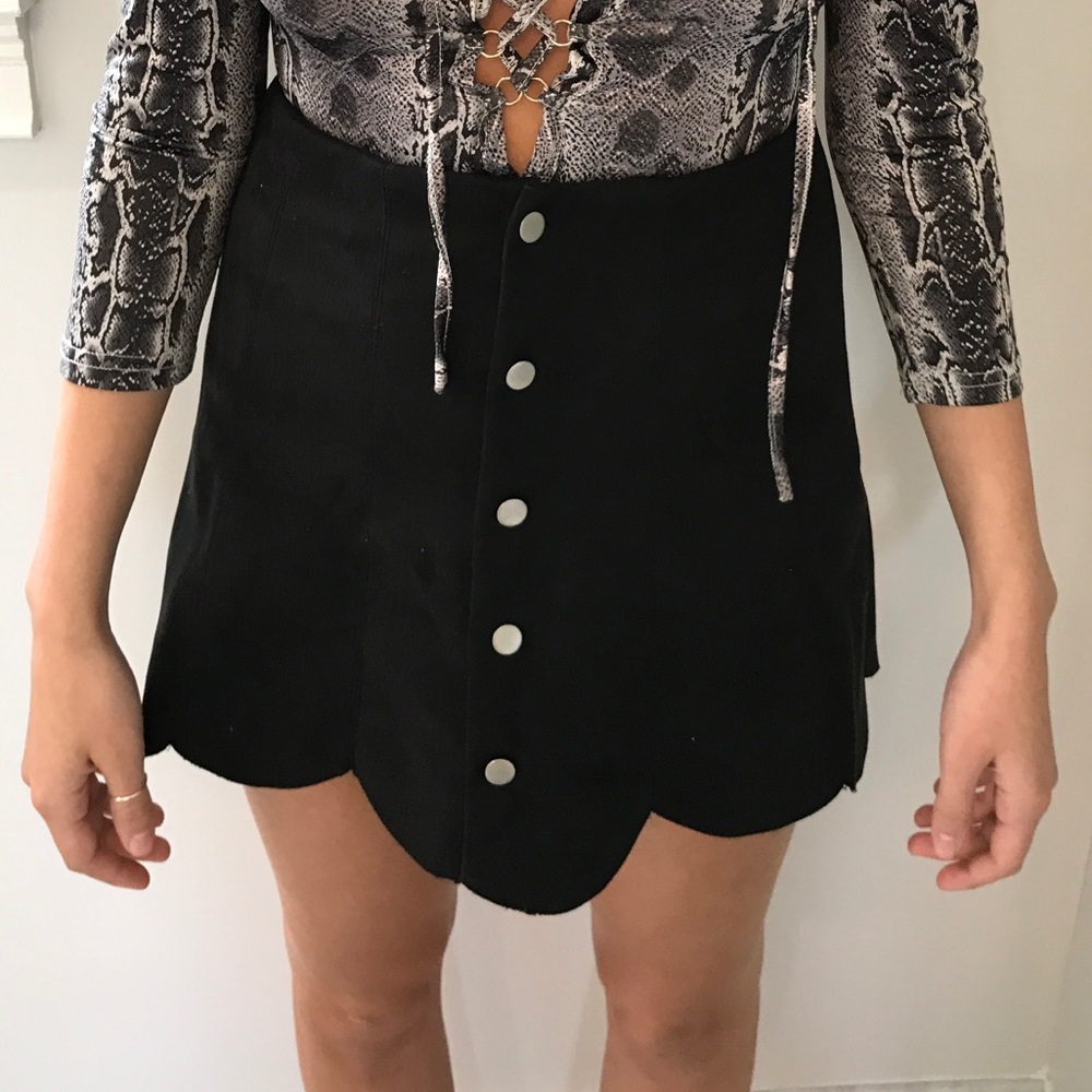 Black suede skirt
